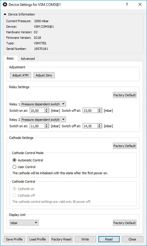 Thyracont VGR VacuGraph logiciel mesure vide