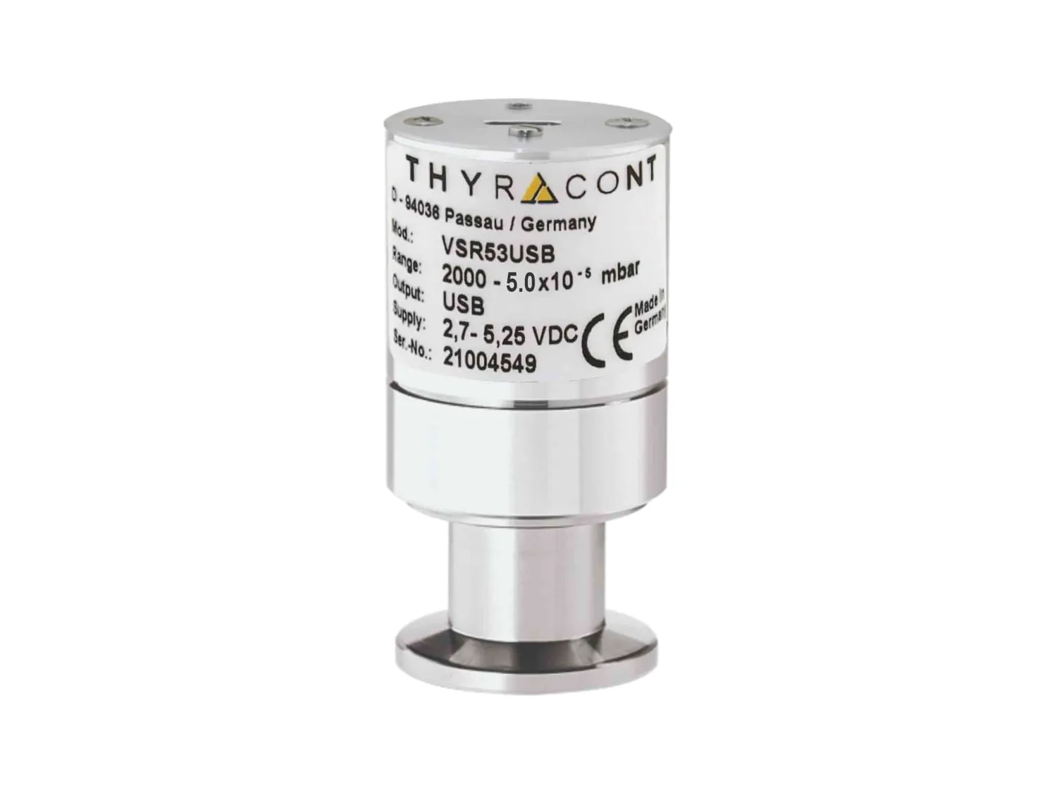 Thyracont VD800 P_VD800_5 vacuomètre set USB-C 2000 à 5e-5 mbar