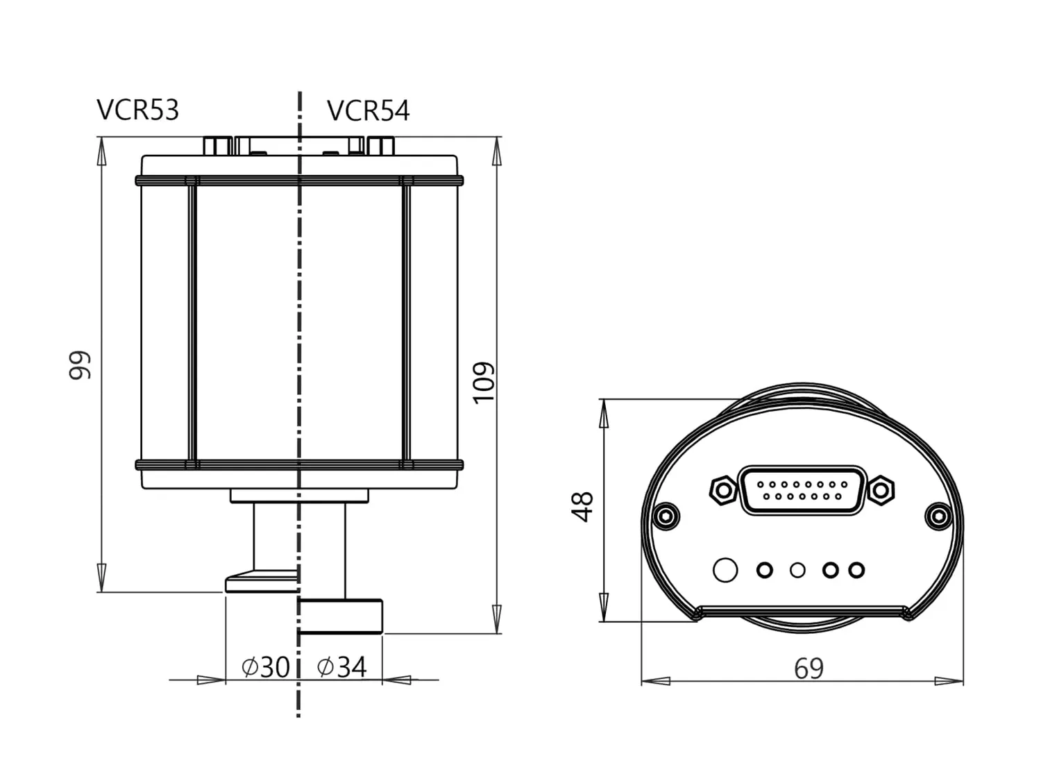 Thyracont VCR transmetteur de vide piezo Pirani