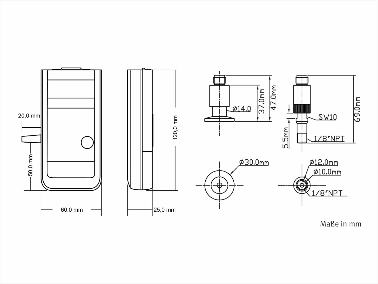 Thyracont VD8 VD84 vacuomètre compact Pirani externe 100-1e-3 mbar